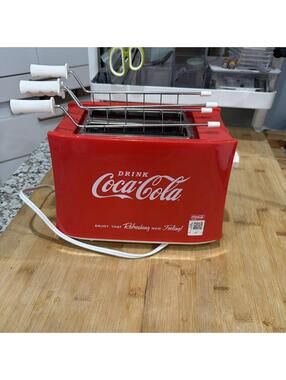 Nostalgia TCS2CK Adjustable Coca-Cola Grilled Cheese Toaster EZ-Clean Baskets  *